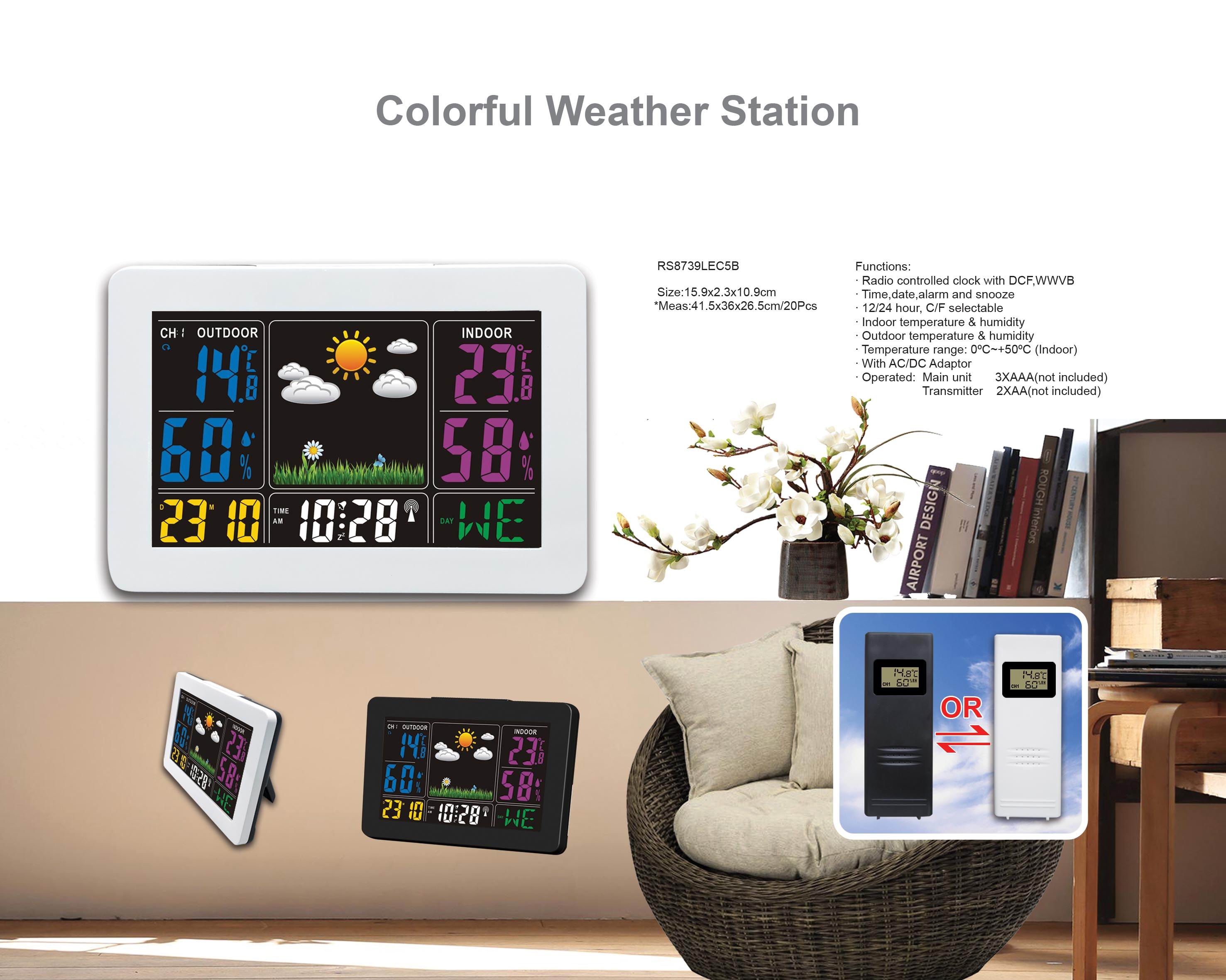 Digital weather station clock