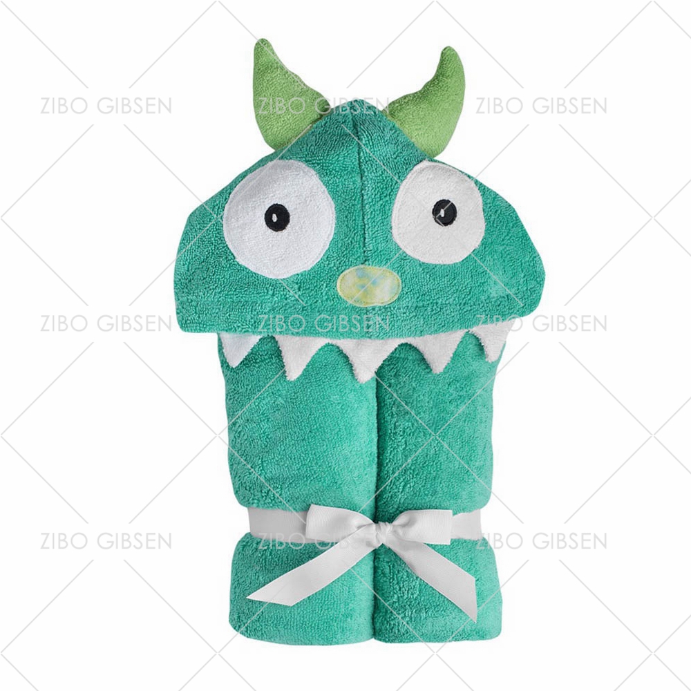 100% terry cotton animal design baby bath hooded towel