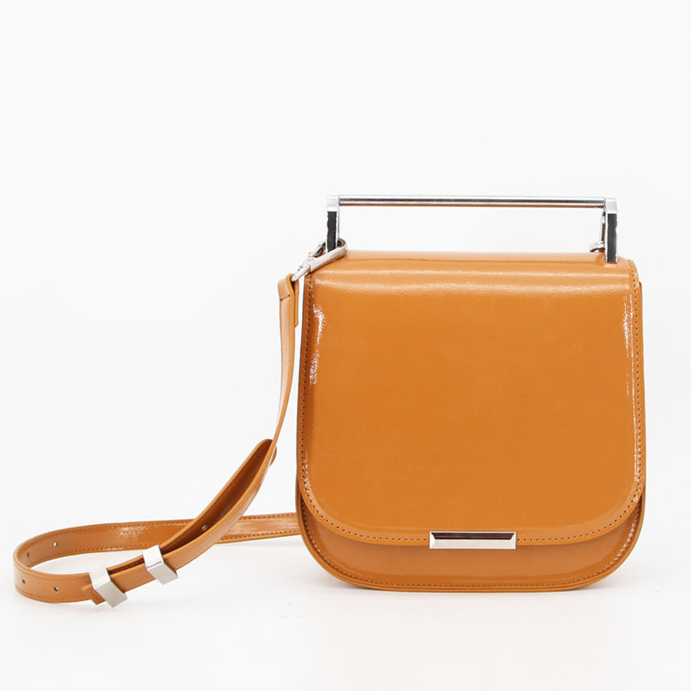 own design ladies' fashion bag metal handle crossbody PU bag