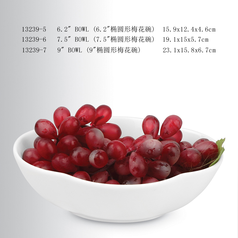 Irregular oval shape bowl series