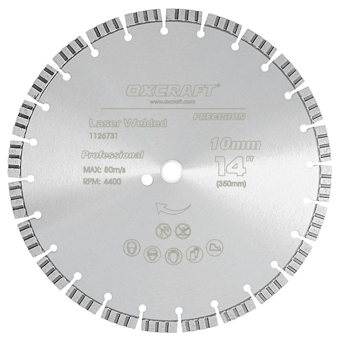 Laser welded diamond saw blade for concrete