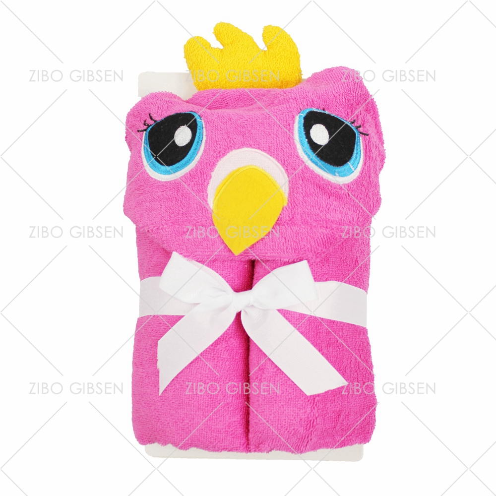 100% terry cotton animal design bath hooded towel