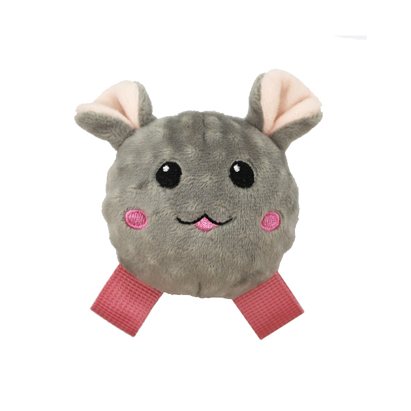 6.5cm Plush Rubbit with TPR Burr Ball inside for clean teeth -S BB whistle Dog Pet Toys