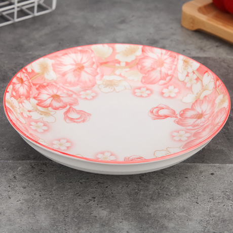 cheap porcelain deep plate ceramic plate dish glazed blue deep plate new design daily used