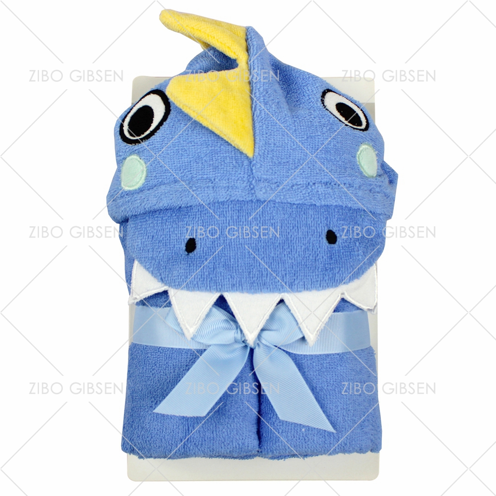 100% terry cotton animal design baby bath hooded towel