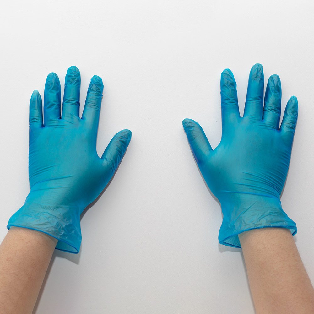 Disposable Sterile Bule PVC Gloves