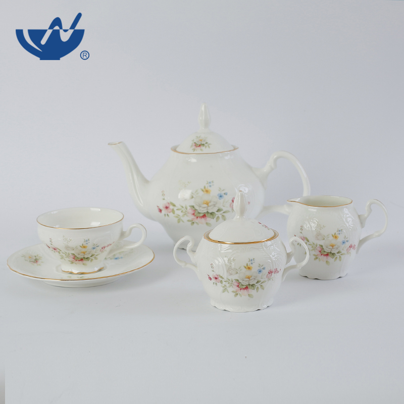 17pcs Embossed Tea Set