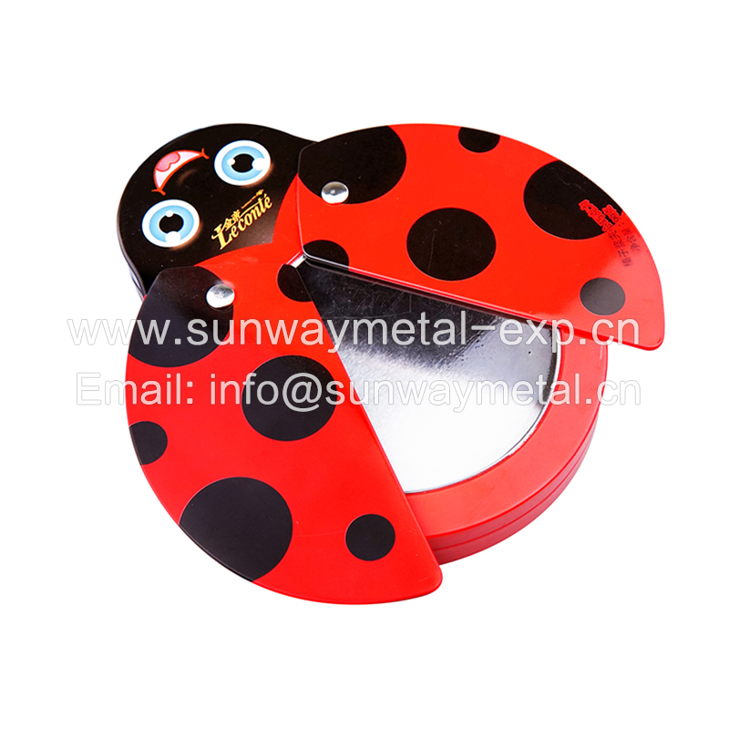 Cartoon ladybird shaped tin box