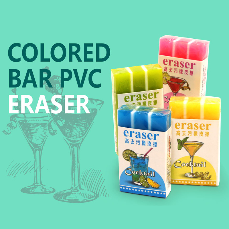 ZD-6712 Cocktail Multi-color Stripe PVC eraser