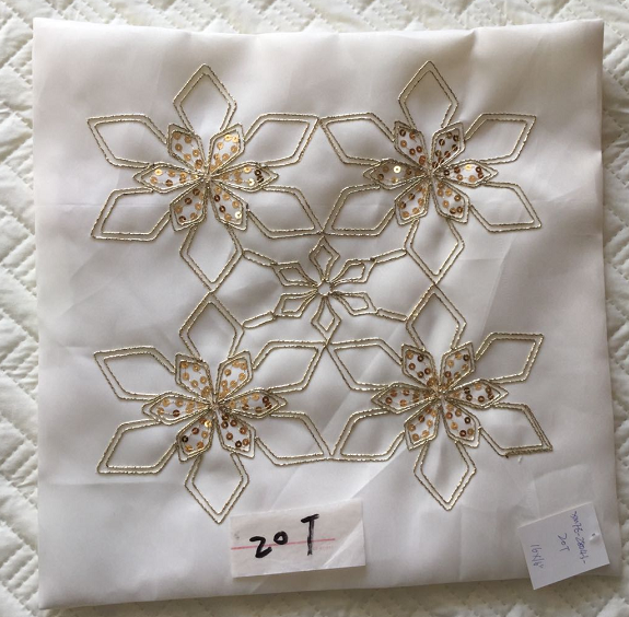 Cushion cover by rope & sequin embroidery