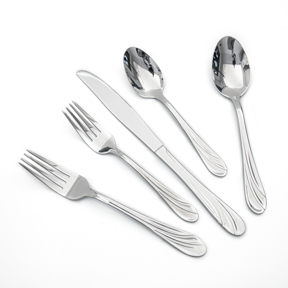 18/0 Royal classic hotel restaurant wedding daily tableware cutlery set stainless steel flatware set mirror polish