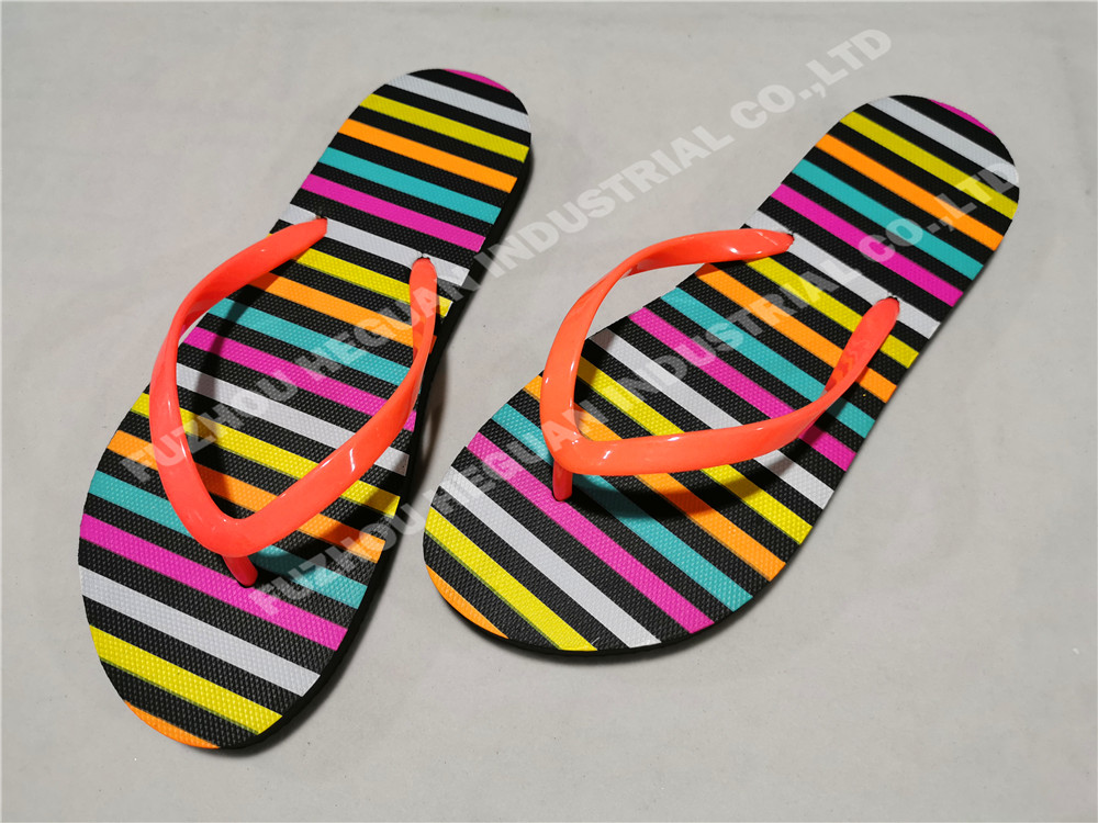 Rainbow printing Lady pe beach flip flops