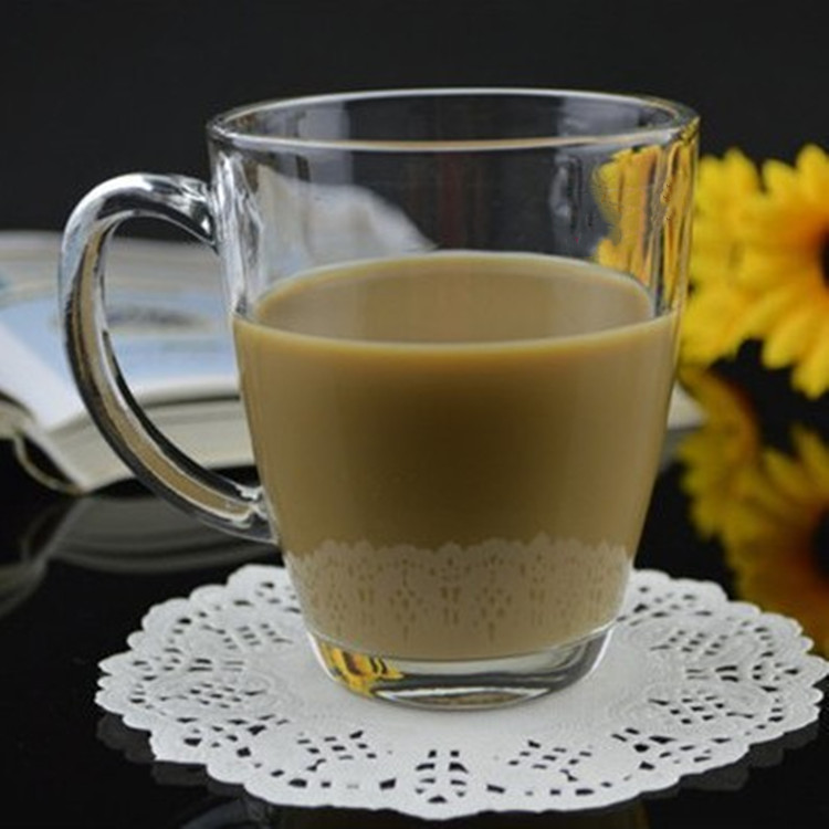 Ice drinking coffee glass mug cup with handle