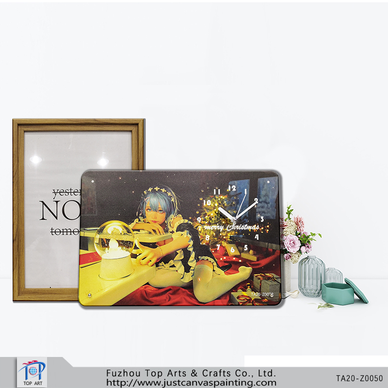 Desktop Decoration Rectangular Tinplate Clock