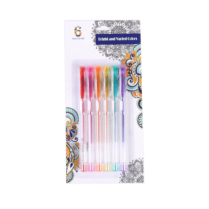 Qianxiang 6 Pieces #100 Gel Pen with Blister Card Set