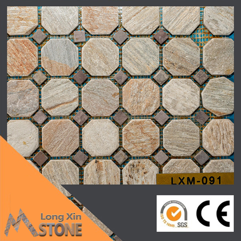 Natural nice beige slate stone mosaics 305X305 CM