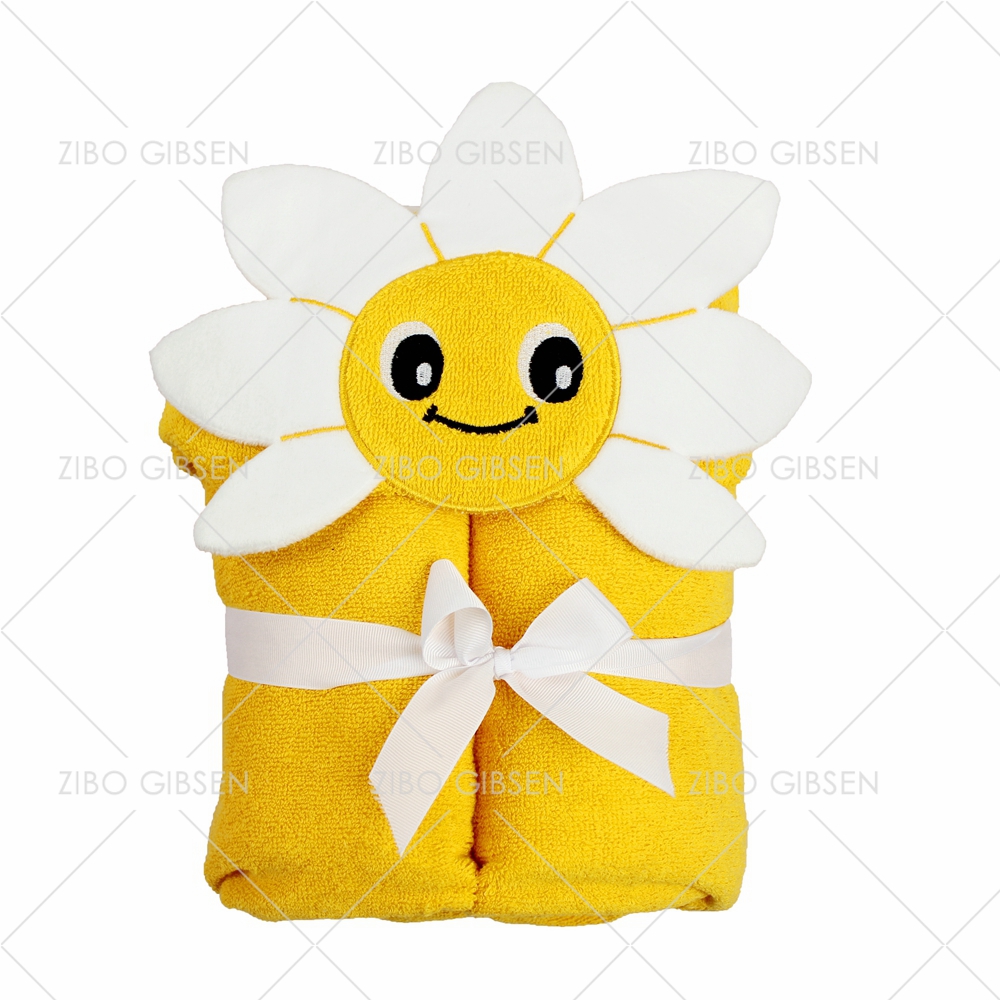 100% terry cotton animal design bath hooded towel