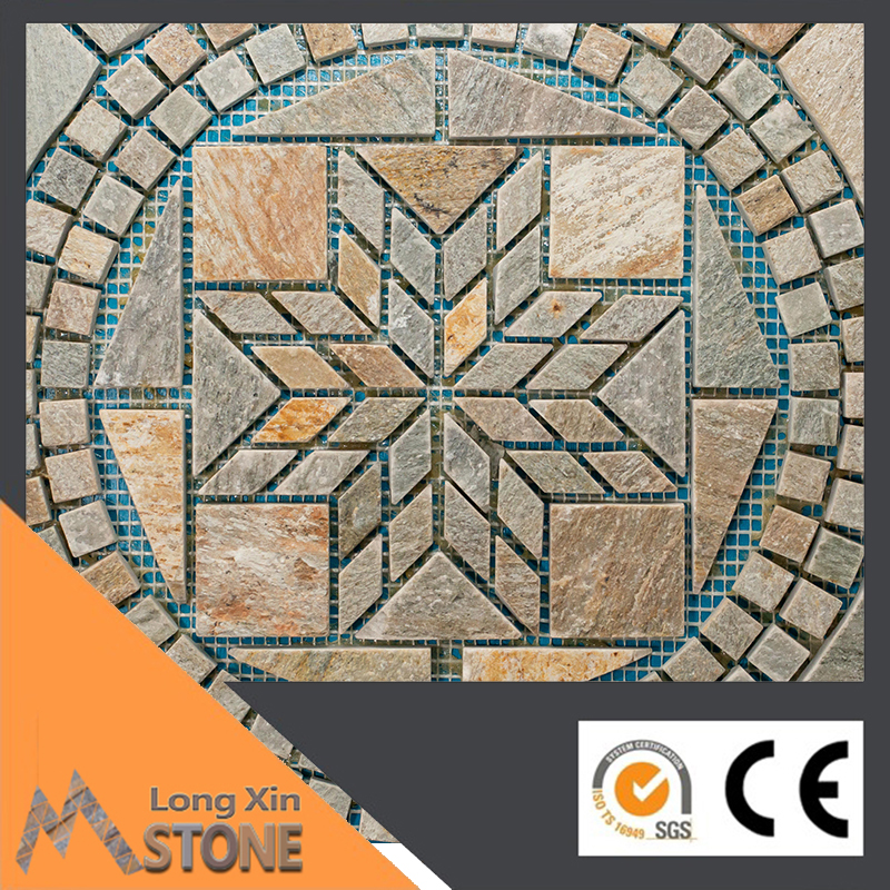 Natural nice beige slate stone mosaics 305X305 CM