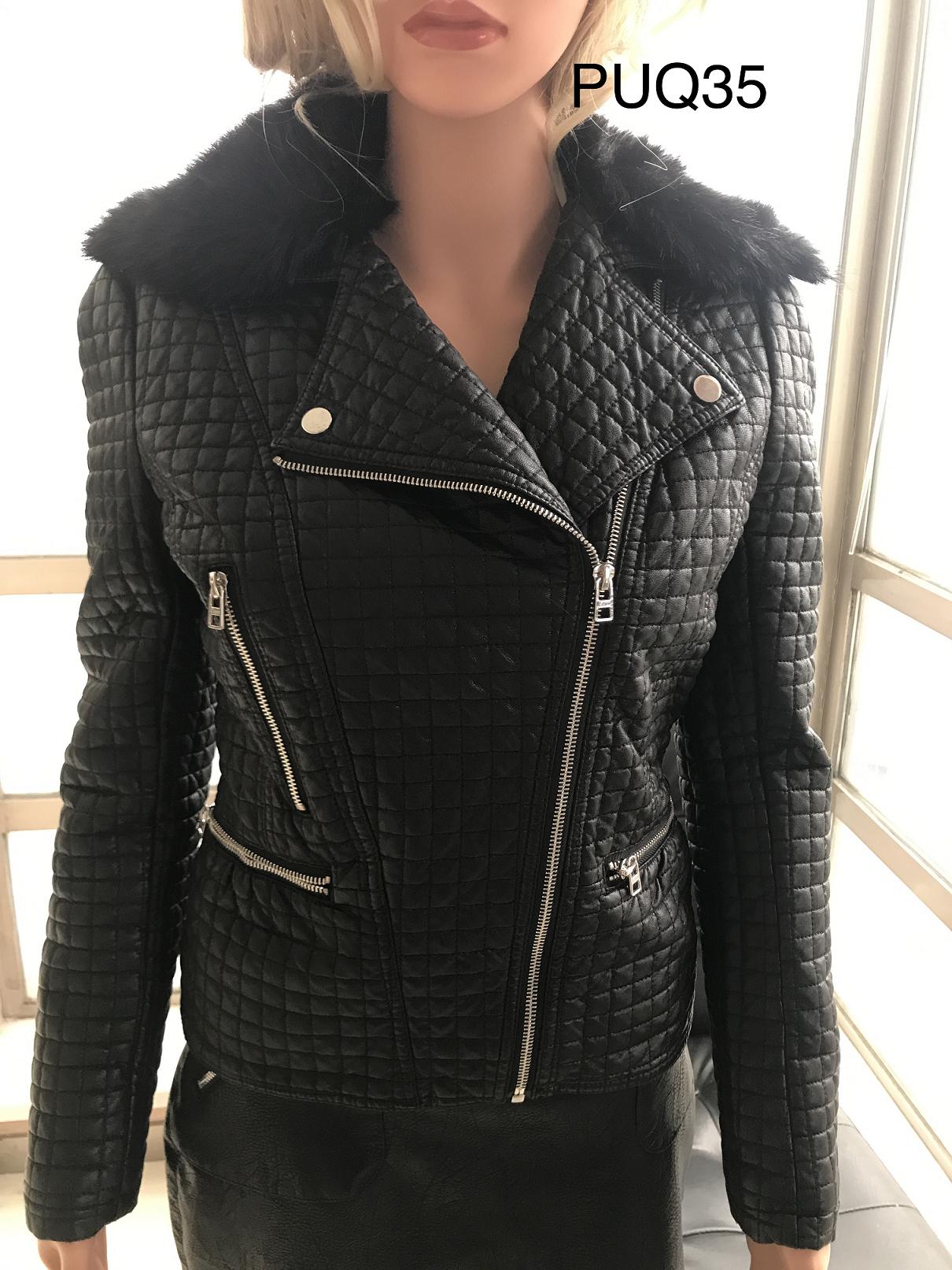 Ladies Print Embroider With Quilting Pu Jacket