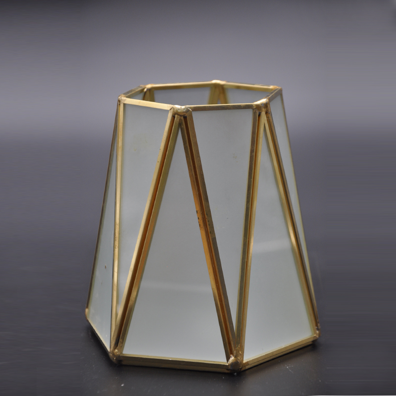 Glass flower house Metal and Glass Candle holder