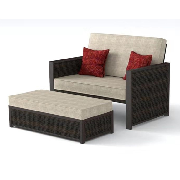 Aluminum wicker loveseat