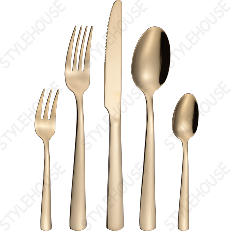 Stainless steel cutlery in gold color - PVD coating