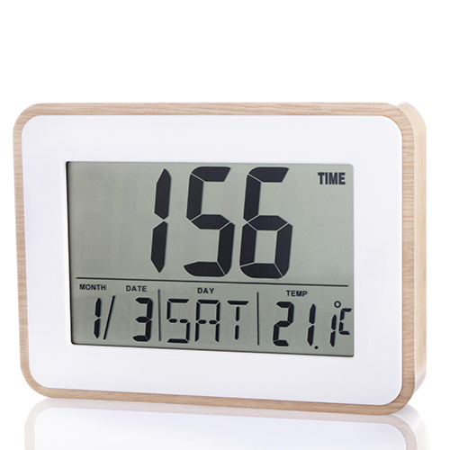 Lcd Wooden Clock