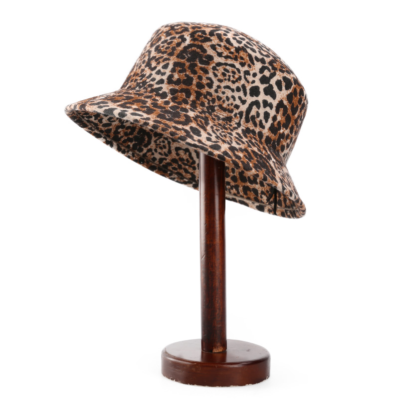 Printing Wool Felt Hat Leopard Cloche