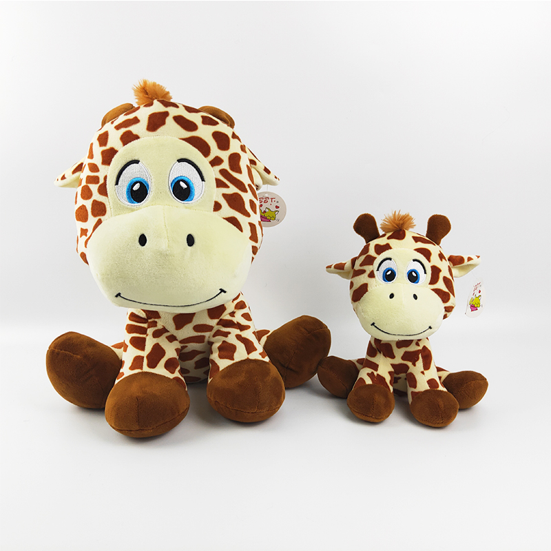 Plush sitting giraffe toy soft stuffed giraffe