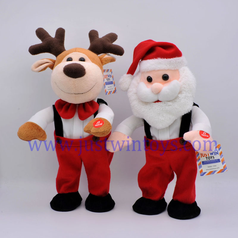 Chrtimas singing Santa and Deer