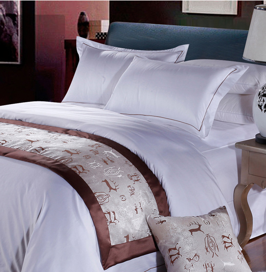 100%cotton bleached white bedding set