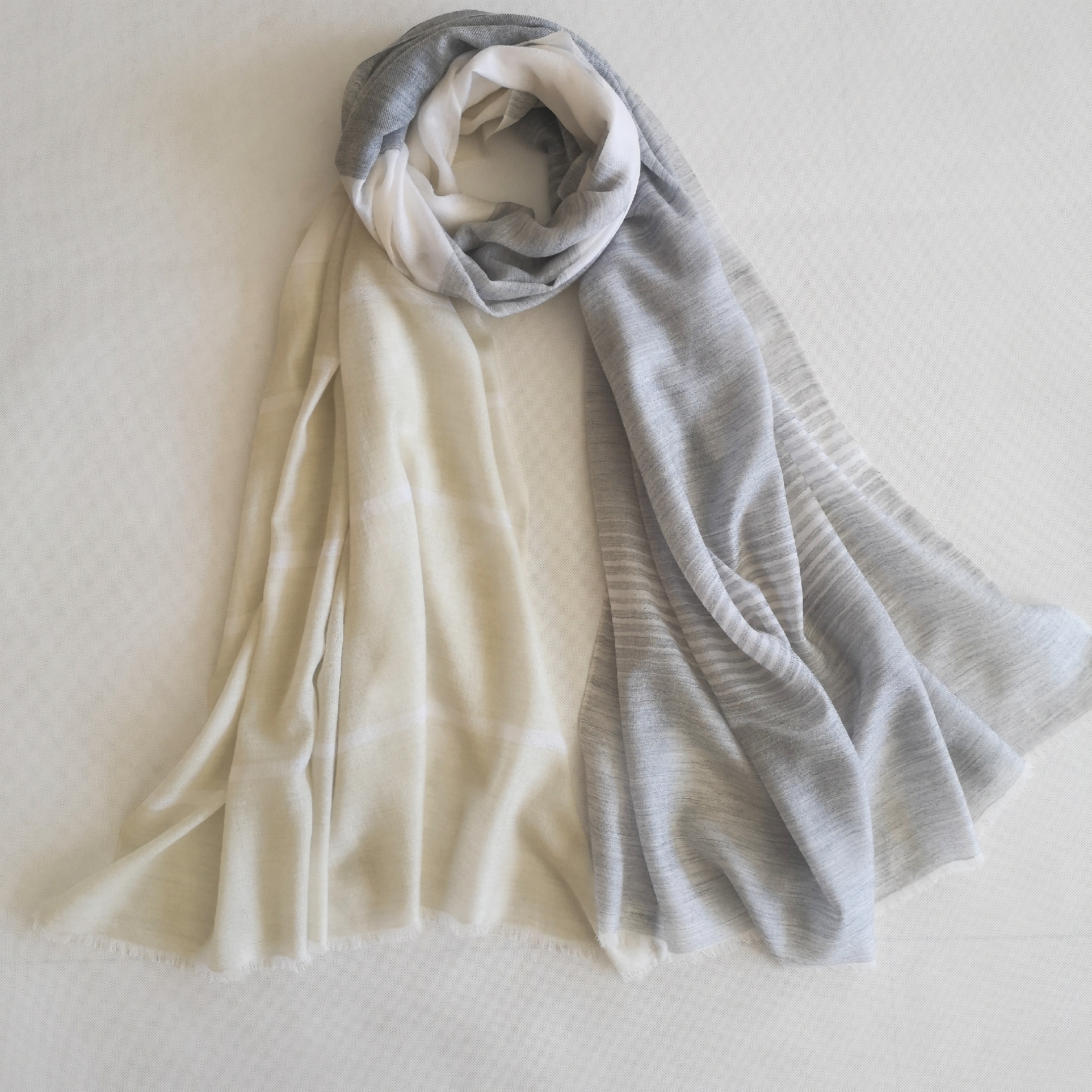 New Worsted water soluble Wool Plaid shawl