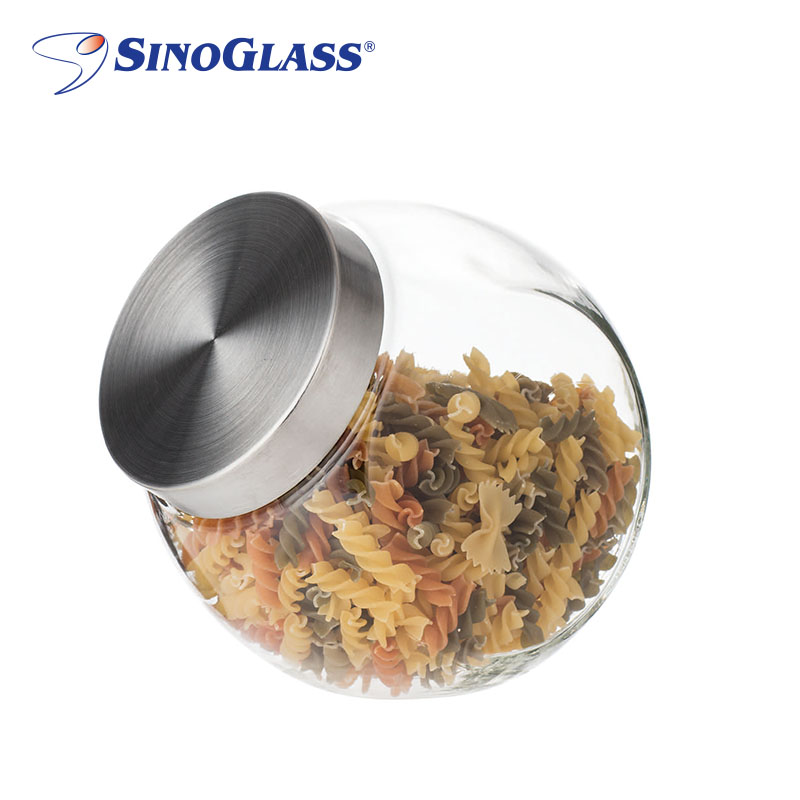 Penny Candy Glass Jar Storage Container with Stainless Steel Lid, 1 Gallon