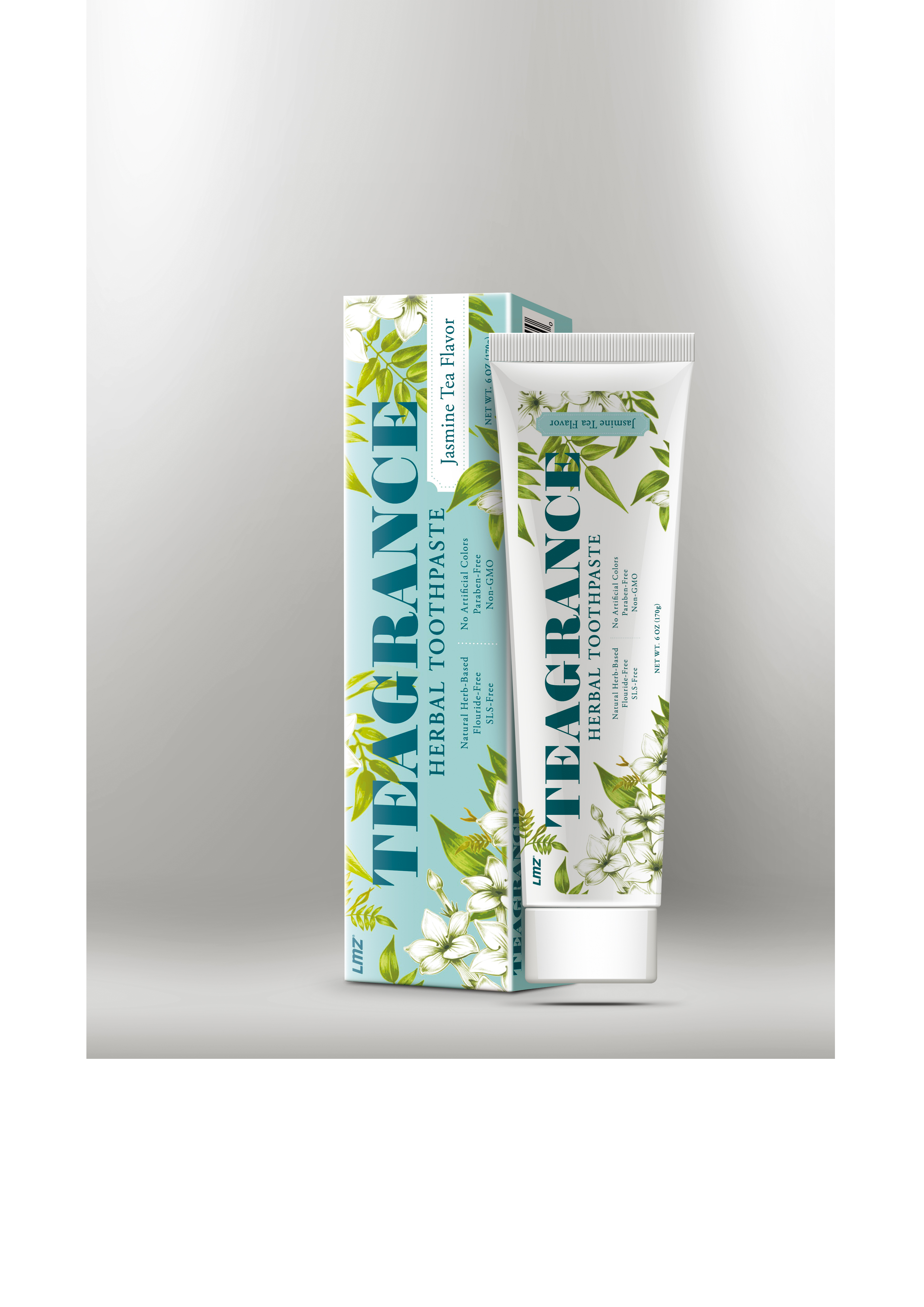 LMZ Longjing Jasmine Tea Infused Fluoride-Free Toothpaste Fresh Breath Tea Flavor Plant-Based Care
