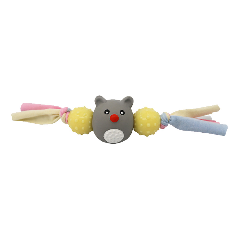 4cm Latex Bear with 1" TPR balls BB whistle Dog Pet Toys