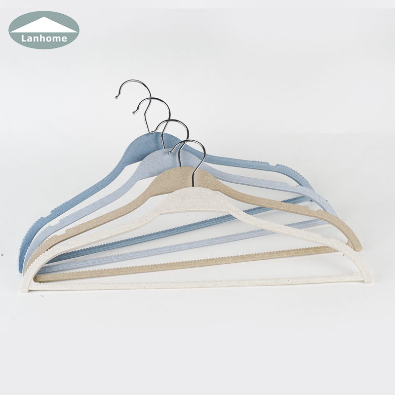 Lanhome Straw Material plastic hanger for coat shirt
