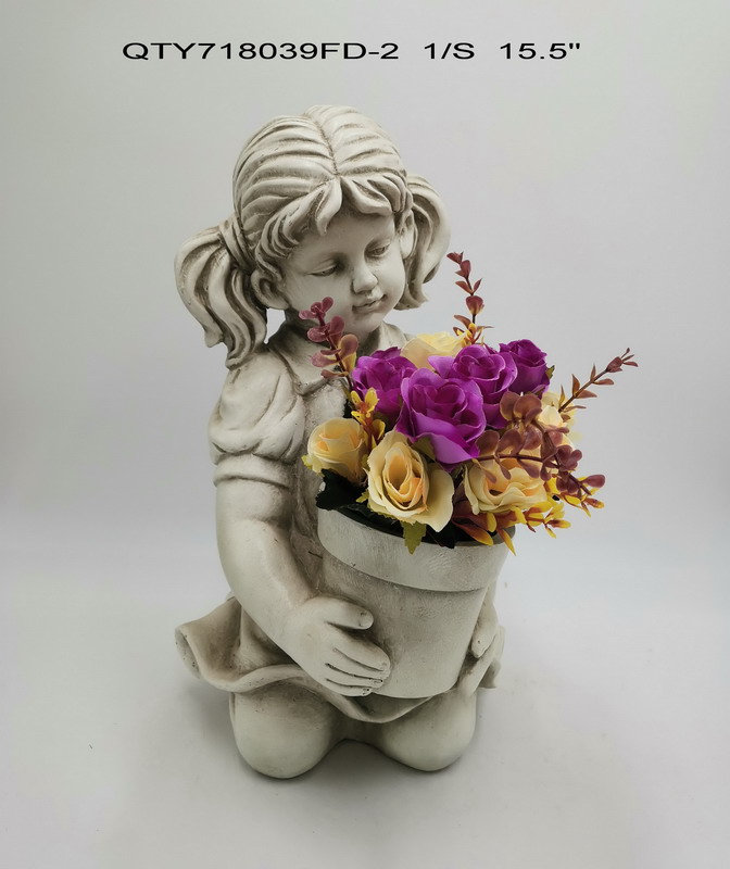 Garden kids with flower pot