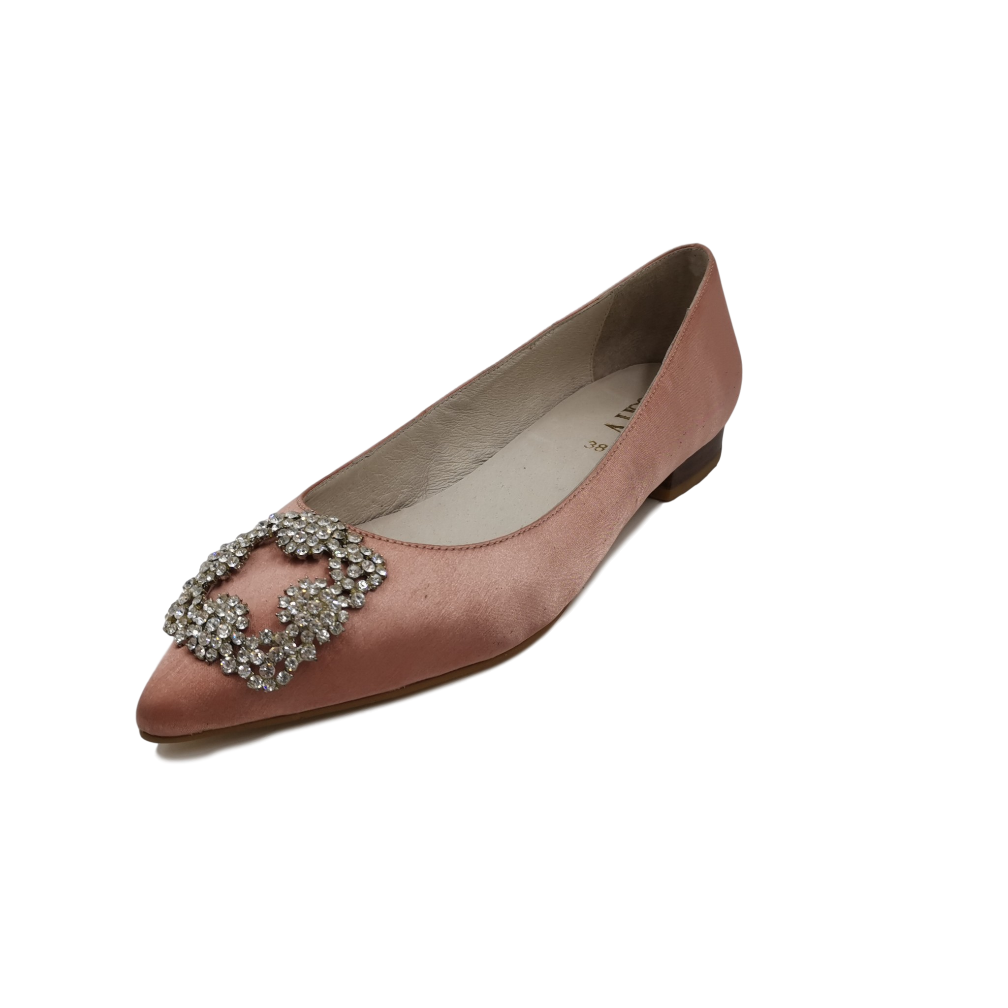 new fashion leather/sation pointy flat shoe