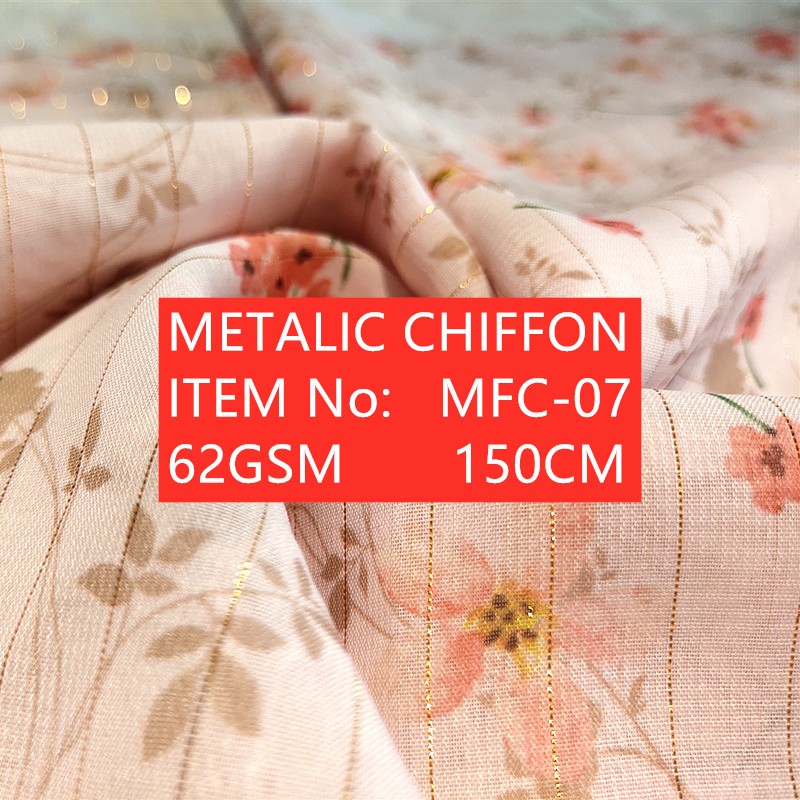 Chiffon Metalic Stripe Chiffon 7# Digital Printing