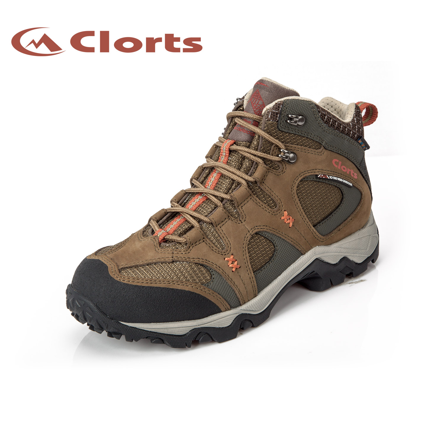 CLORTS Nubuck Leather Waterproof Rubber Outsole Hiking Boots