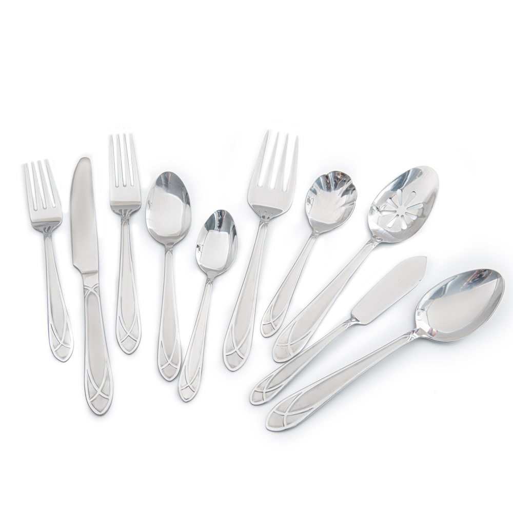 45pcs stainless steel flatware set for home restaurant