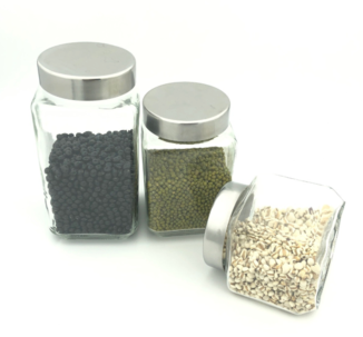 Square glass storage container with lid