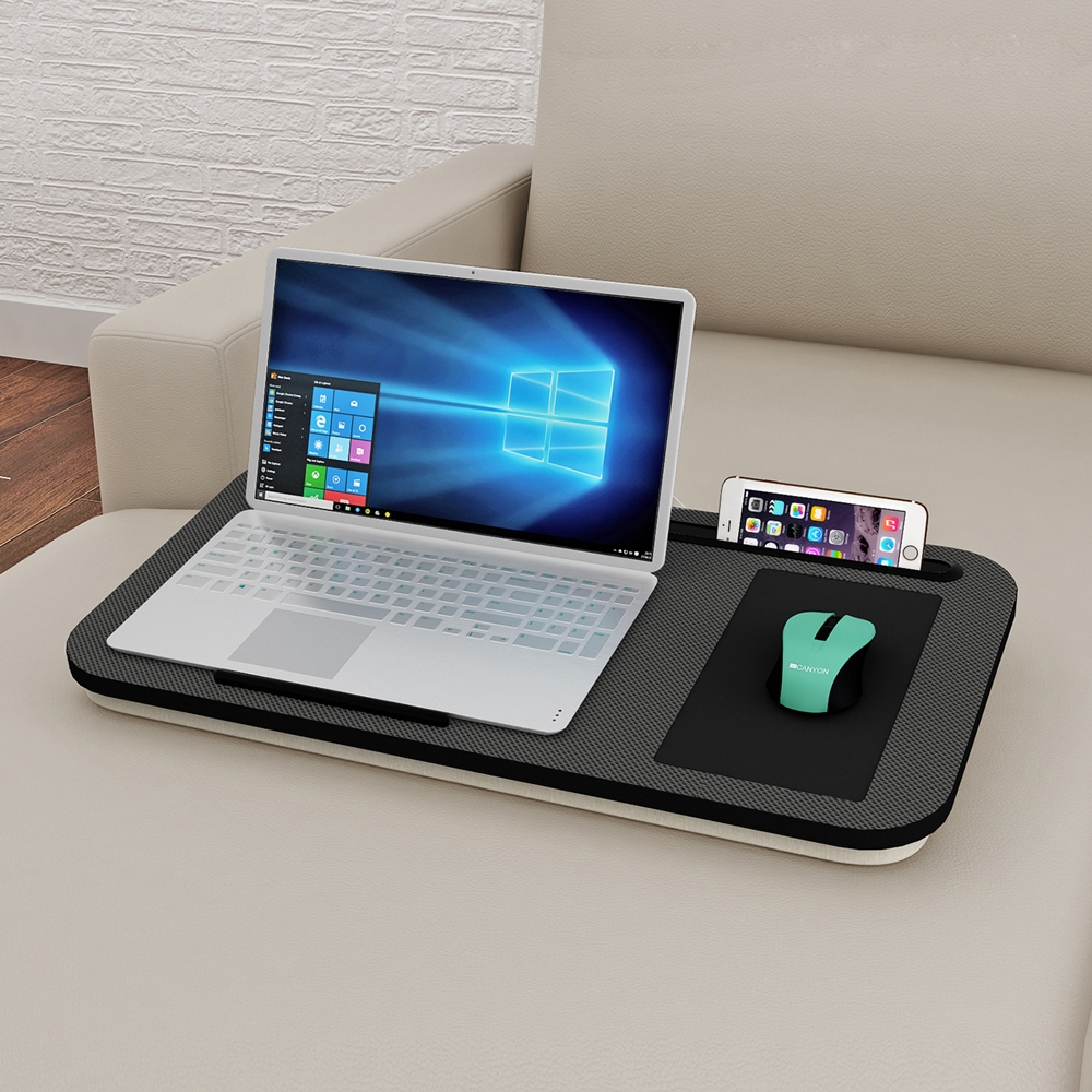 Lap Desk for Laptop, Portable Laptop Table with Phone Tablet Holder