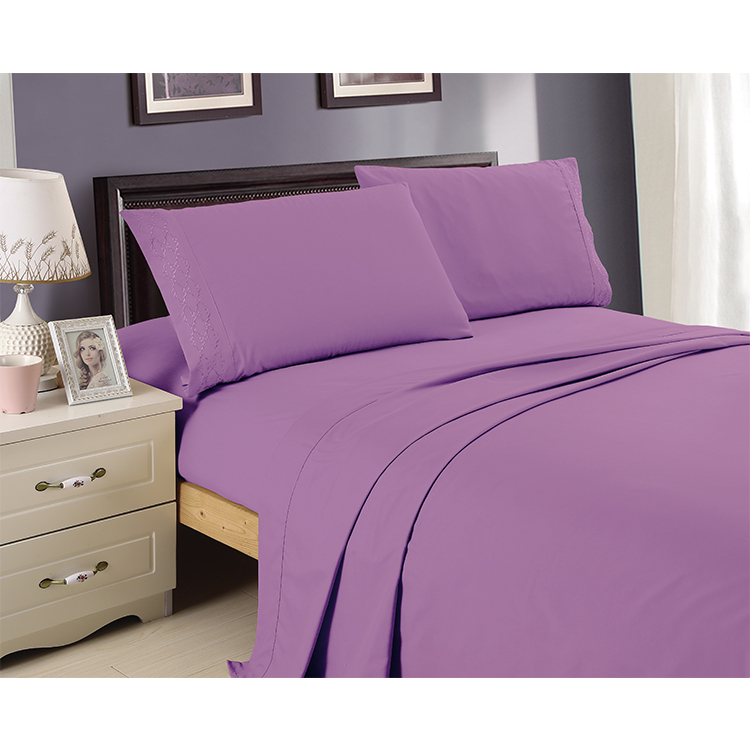 100% polyester emb bed sheet set