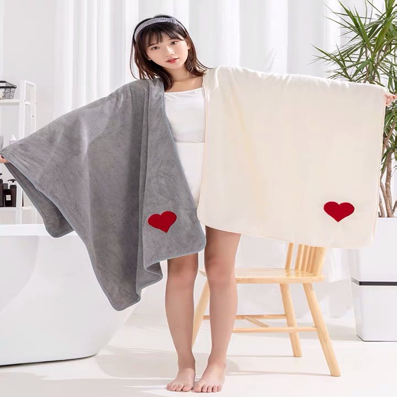 coral fleece embroidery custom logo towel bath towel gift towel