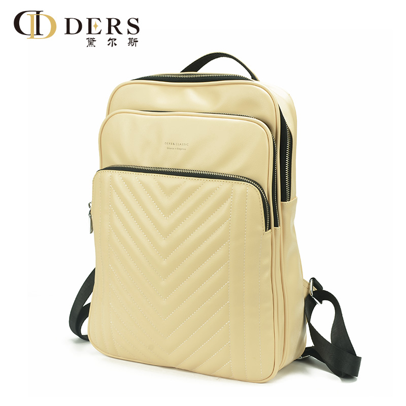 shiling leather Fashion new backpack with large capacity functional bag eletronic embroidery line bag guangzhou factory