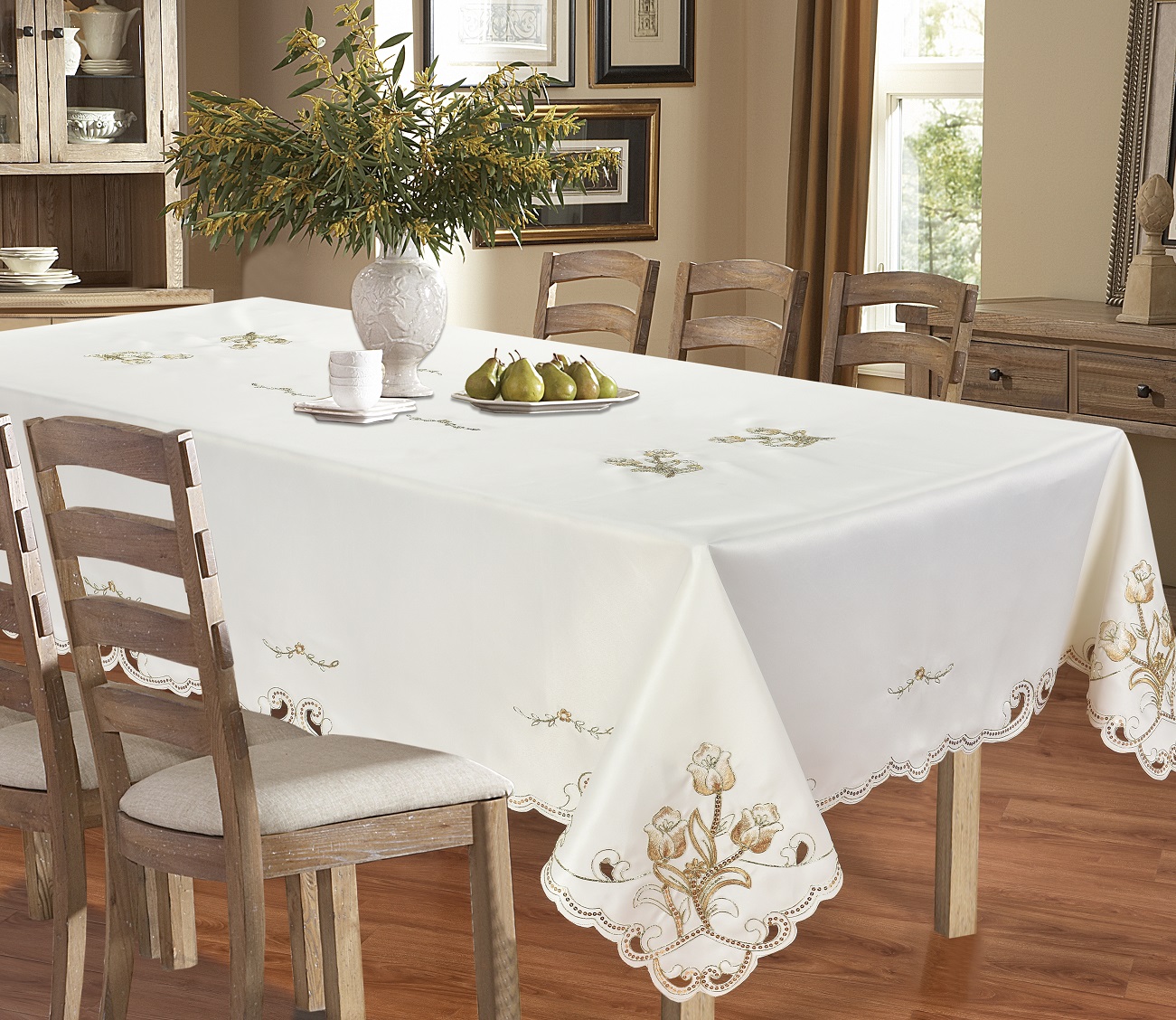 Table cloth with sequin& rope