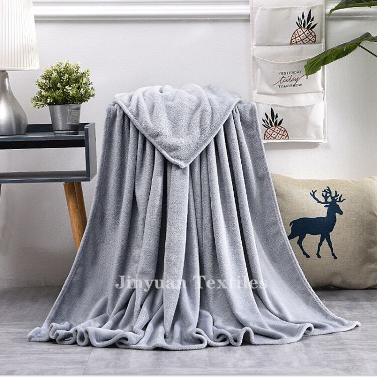 Solid Coral Flannel Blanket