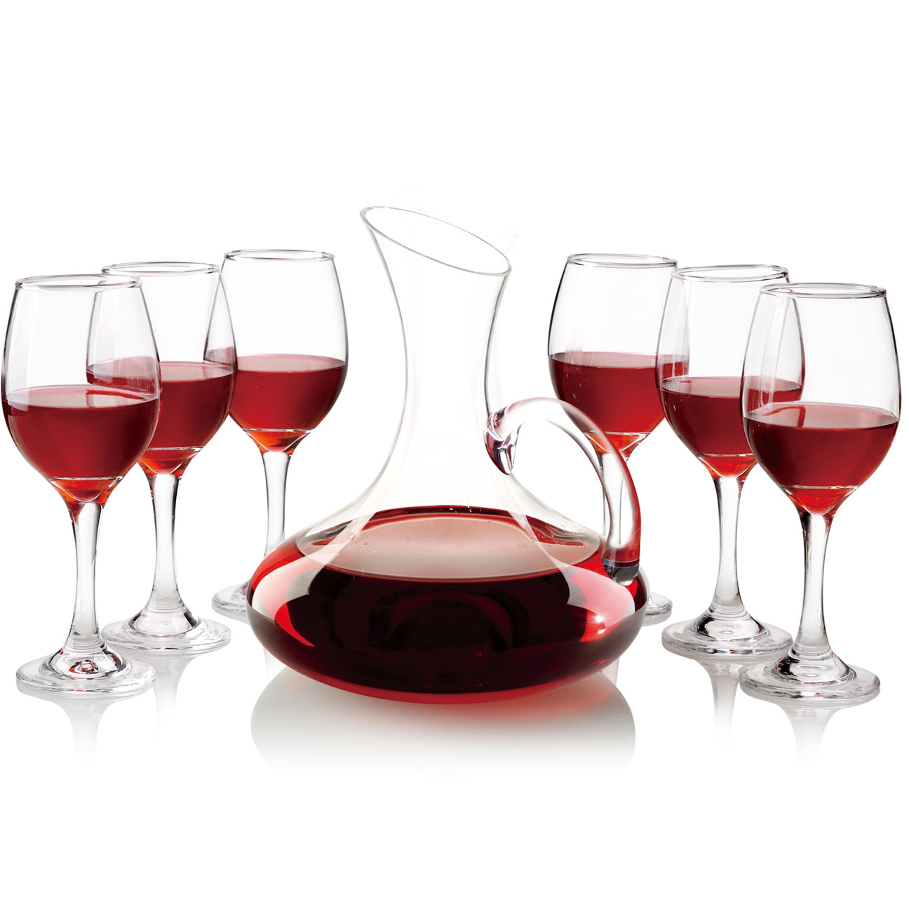 7 pcs Handmade lead-free wine decanter & 6 pcs wine glass set