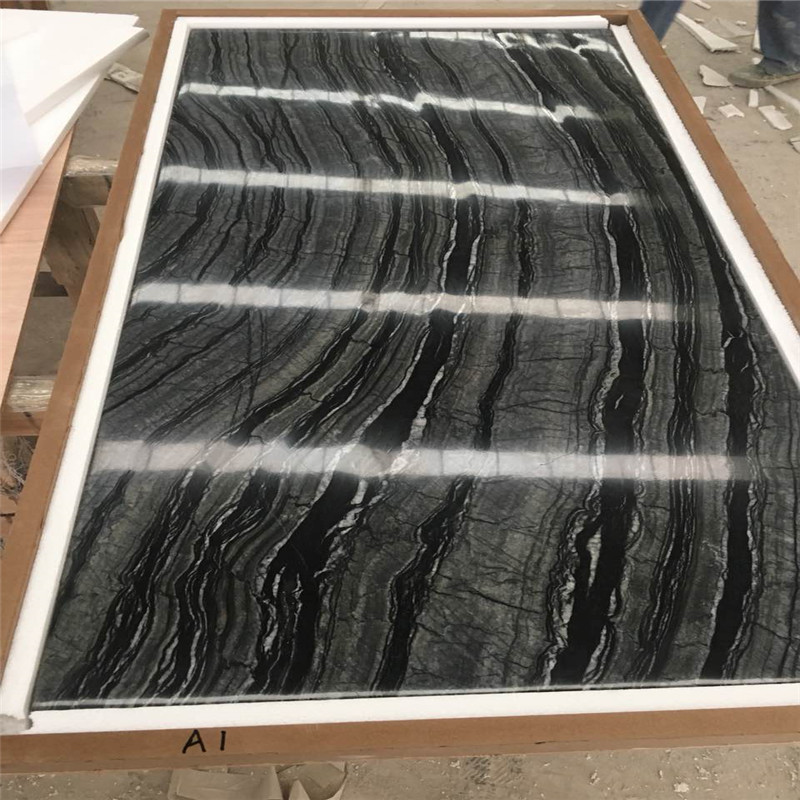 Black serpeggiante marble countertop
